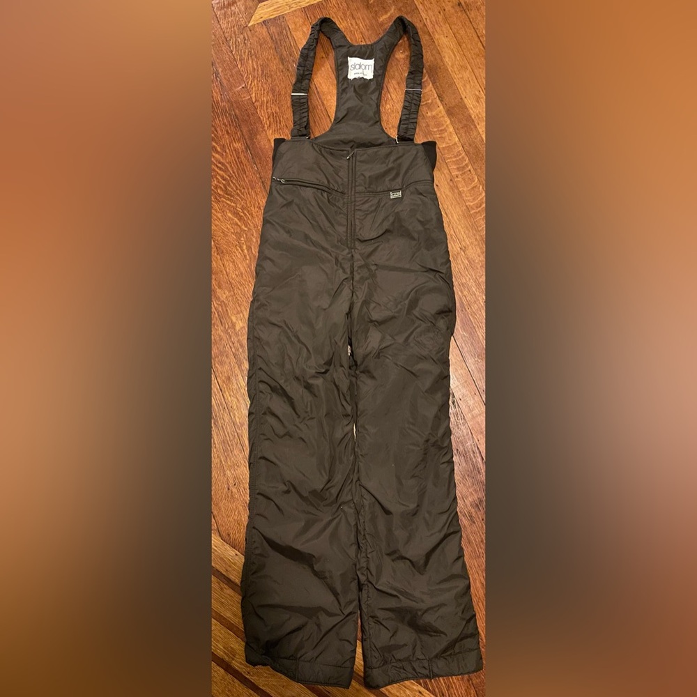 Vintage Retro 70s 80s  winter brown bib ski snow pants medium euc slalom